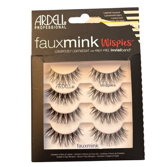 Ardell Professional Faux Mink Wispies  Invisiband False Eyelashes 4 Pairs - Picture 1 of 5